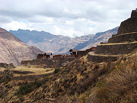 severní část inckých ruin Pisac