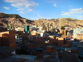 výhled na La Paz z hotelu Milton