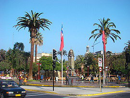 náměstí Plaza Colón v centru Antofagasty